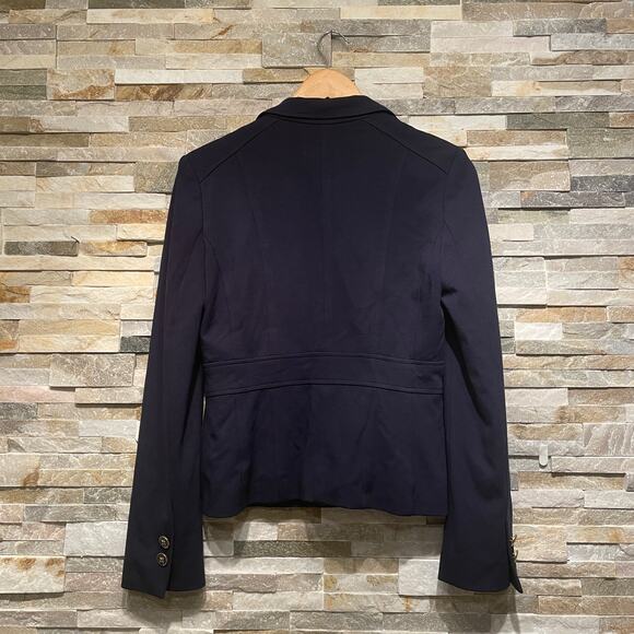 Vintage Y2K Cache Blazer 2 | Navy, Gold Enamel Buttons, Zip Pockets, Career - Picture 4 of 7